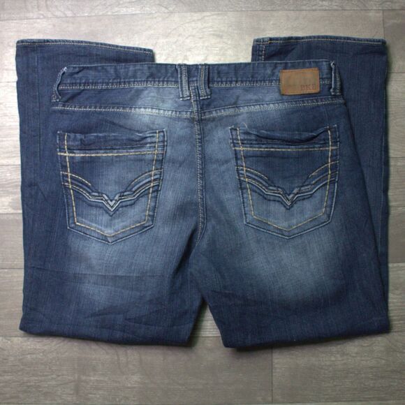 BKE Jake 36R Distressed Whiskered Denim Med Wash Jeans 36 - Picture 1 of 6